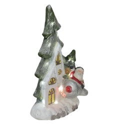 Clayre & Eef Decorazioni Natalizie Babbo Natale  49*20*55 cm Bianco, Verde
