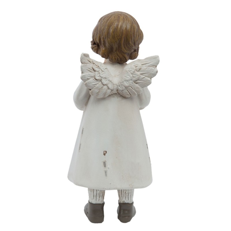 Clayre & Eef Figurine Angel 6x5x14 cm White Polyresin