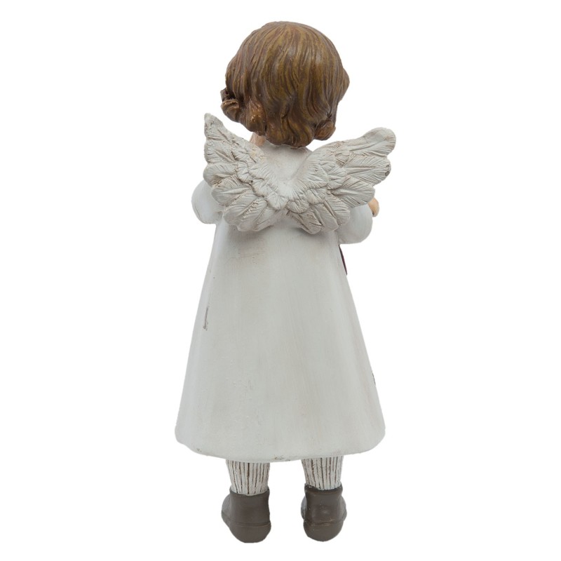 Clayre & Eef Figurine Angel 6x5x14 cm White Polyresin