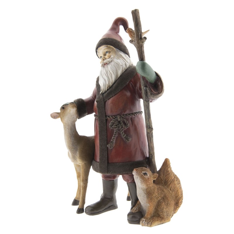 2Clayre & Eef Statue Natalizie Babbo Natale  18*13*30 cm Rosso