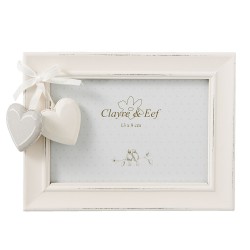 Clayre & Eef Picture Frame Heart 13*9 cm White Wood