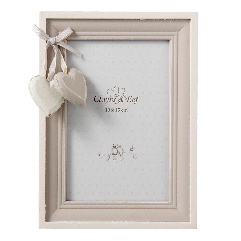 Clayre & Eef Picture Frame Hearts 10x15 cm White Wood