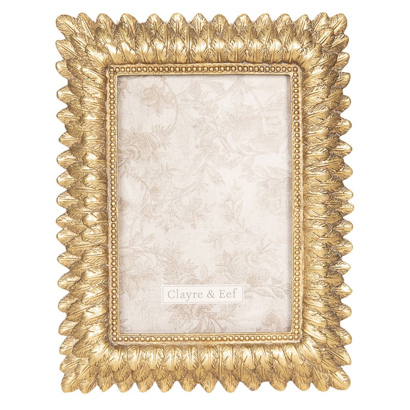 Clayre & Eef Cornice per foto 10x15 cm Color oro Plastica Rettangolo
