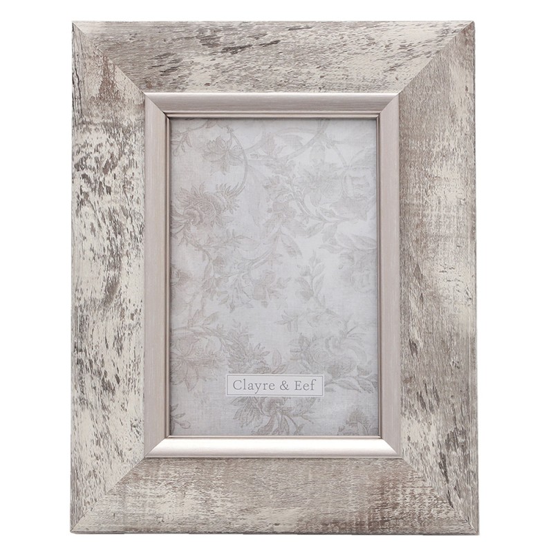 2Clayre & Eef Picture Frame 2F0616S 10*15 cm Silver Plastic Rectangle