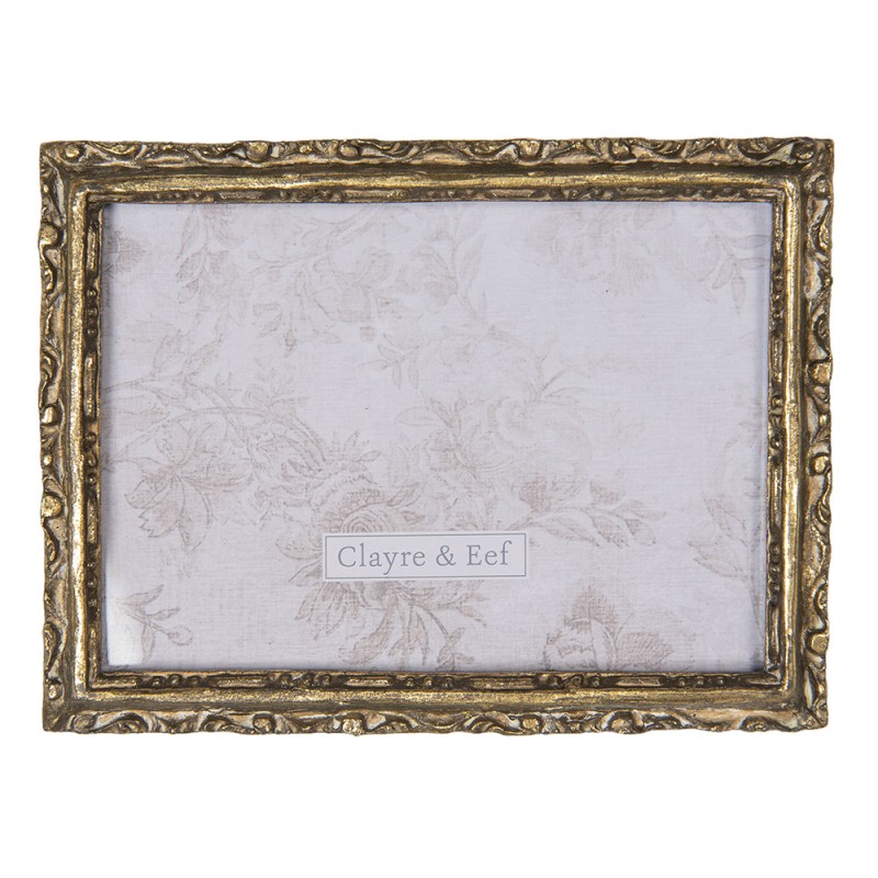 Clayre & Eef Cornice per foto 13x18 cm Color oro Plastica Rettangolo