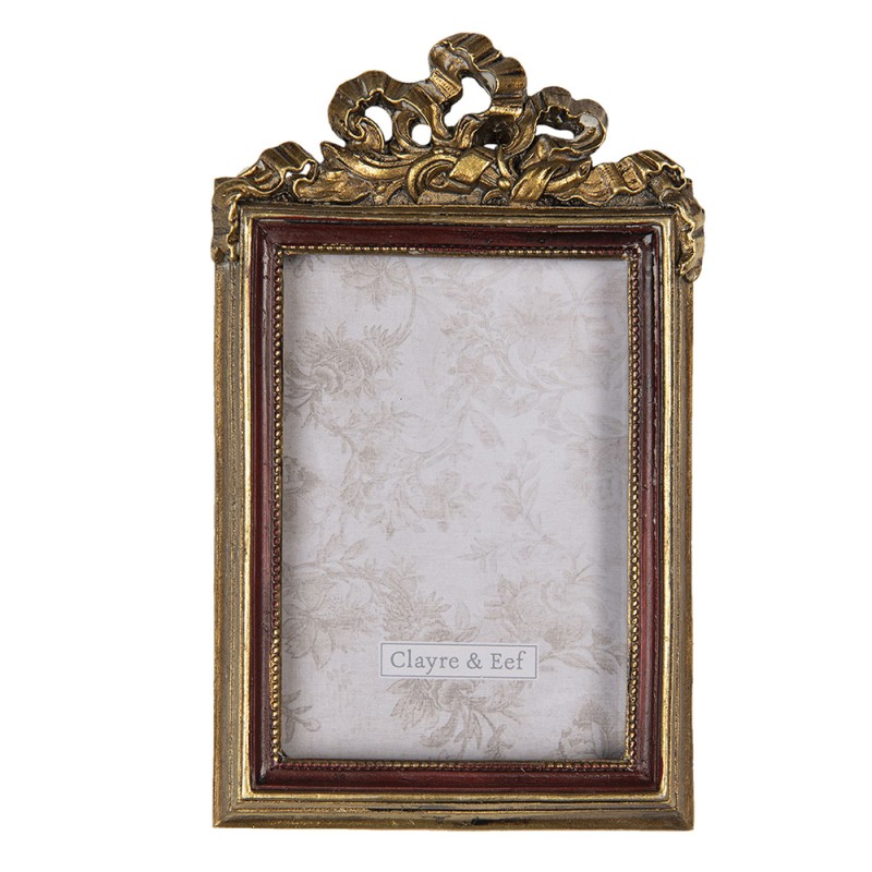 Clayre & Eef Photo Frame 6x9 cm Gold colored Plastic Rectangle
