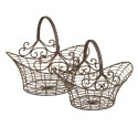 2Clayre & Eef Baskets Set of 2 Brown Iron