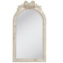 2Clayre & Eef Specchio da Parete 42S138 50*6*91 cm Bianco Vetro Rettangolare Fiocco Specchio Grande  Specchio Parete