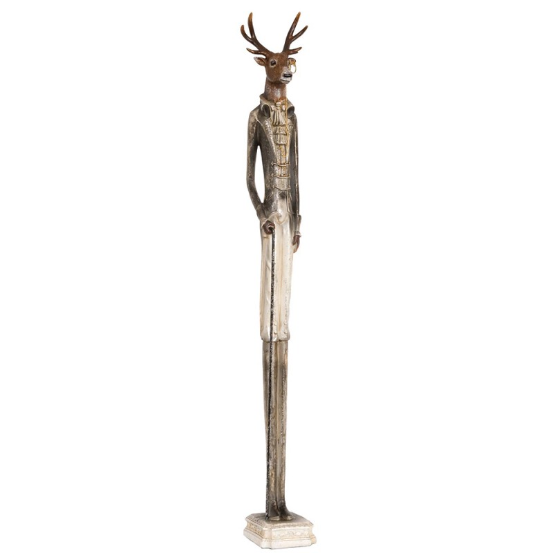 Statua Decorativa Cervo Grigio 12x12x92 cm | 12x12x92 cm | Clayre & Eef | 4PR0045