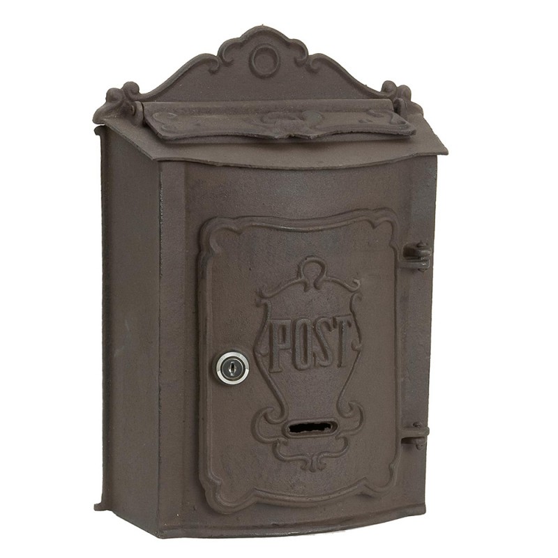 Clayre & Eef Letterbox Wall 27x11x37 cm Brown Iron Rectangle