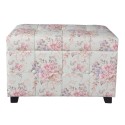 2Clayre & Eef Stool 61x37x43 cm Pink Wood Textiles Rectangle