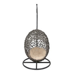 Clayre & Eef Cat Basket Hanging Ø 45*120 cm Grey Brown Plastic