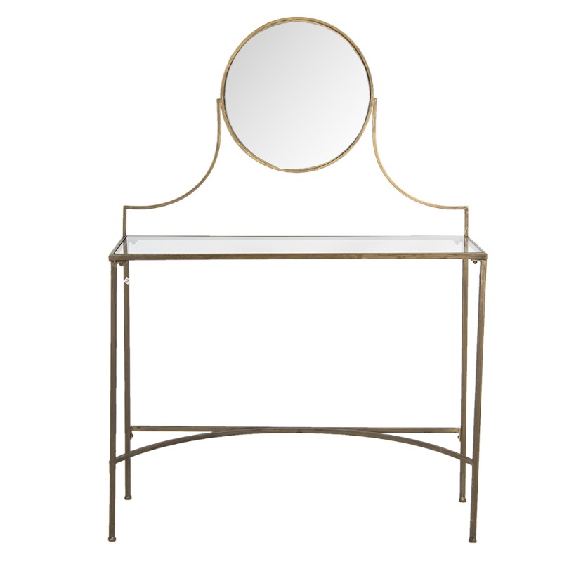 Clayre & Eef Dressing Table 98x32x139 cm Copper colored Iron Glass Rectangle