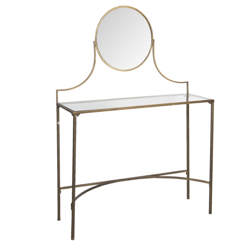 Clayre & Eef Dressing Table 98x32x139 cm Copper colored Iron Glass Rectangle