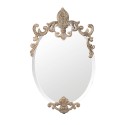 2Clayre & Eef Wandspiegel 52S038 33*52 cm Goldfarbig Metall Oval Spiegel Groß Schminkspiegel