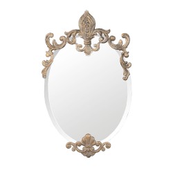 Clayre & Eef Spiegel 52S038 33*52 cm Goudkleurig Metaal Ovaal Grote Spiegel Wandspiegel