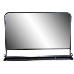 Clayre & Eef Specchio da Parete 52S097 60*15*40 cm Nero Rettangolare Specchio Grande  Specchio Parete
