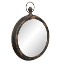 Clayre & Eef Mirror 62x78 cm Black Iron Round