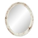 2Clayre & Eef Wandspiegel 52S120 54*4*66 cm Wit Hout Ovaal Grote Spiegel Muur Spiegel