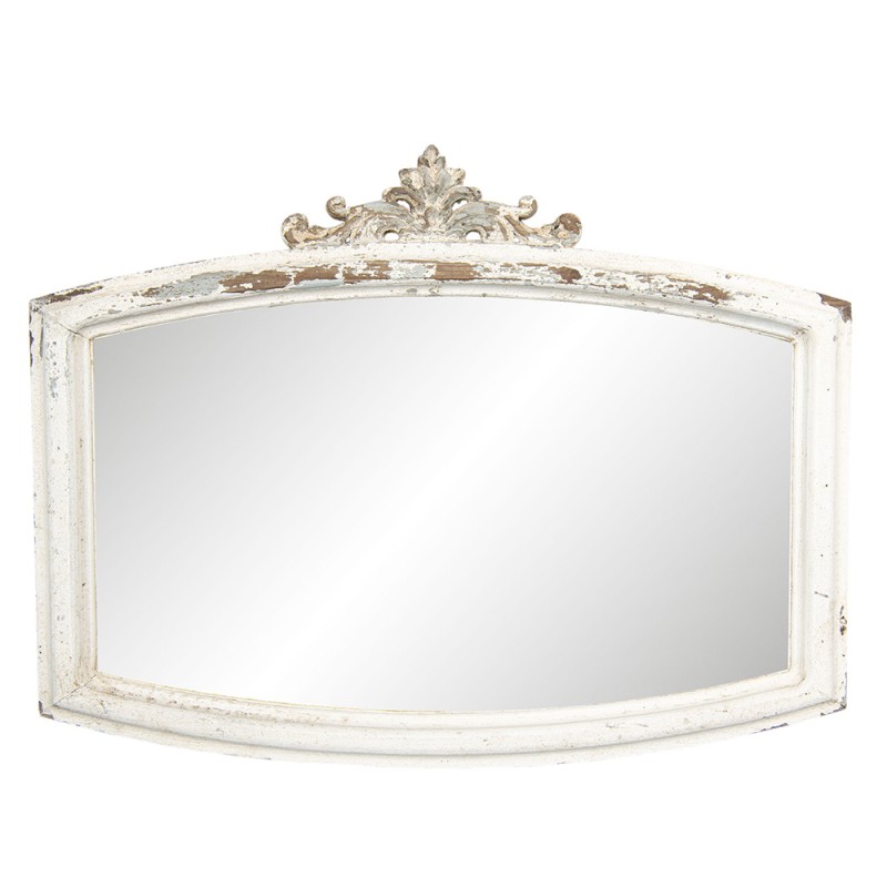 Clayre & Eef Mirror 72x55 cm White Wood Rectangle