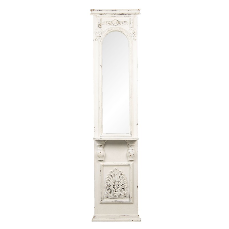 Clayre & Eef Mirror 46x194 cm White Wood Rectangle