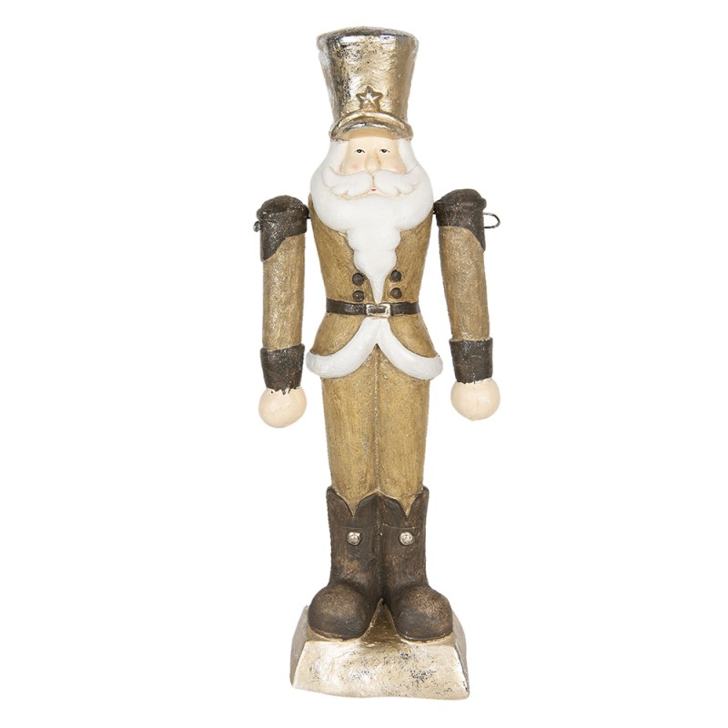 Clayre & Eef Figur Weihnachtsmann 69 cm Goldfarbig Polyresin
