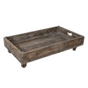 2Clayre & Eef Decorative Tray on Wheels 5H0378L 73*44*16 cm Brown Wood Metal Rectangle