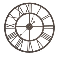 Clayre & Eef Clock 5KL0016 Ø 70 cm Brown Iron Round