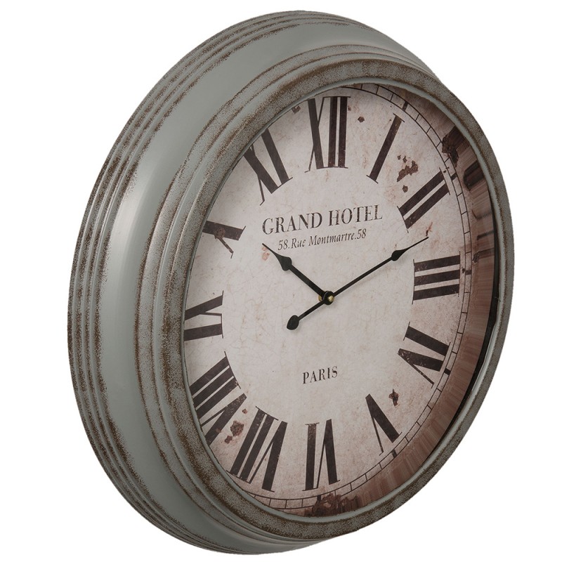 Clayre & Eef Clock Ø 64 cm  Grey Iron
