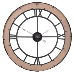 Clayre & Eef Clock 5KL0109 Ø 70*4 cm Brown Iron Round