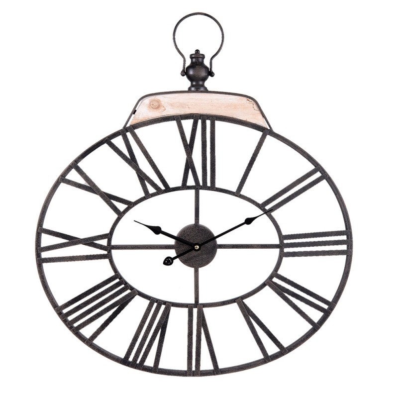 Clayre & Eef Clock 5KL0116 60*70 cm Brown Metal Round