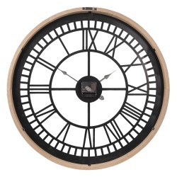 Clayre & Eef Clock 5KL0134 Ø 60 cm Brown Wood Metal Round
