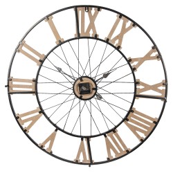 Clayre & Eef Clock Ø 80 cm Brown Wood Metal