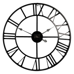 Clayre & Eef Clock 5KL0138 Ø 60 cm Black Metal Round