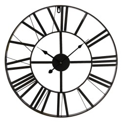Clayre & Eef Clock 5KL0140XS Ø 50 cm Black Metal Round
