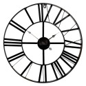 2Clayre & Eef Clock 5KL0140XS Ø 50 cm Black Metal Round