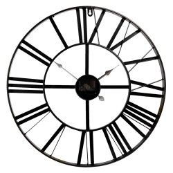 Clayre & Eef Clock 5KL0140XS Ø 50 cm Black Metal Round