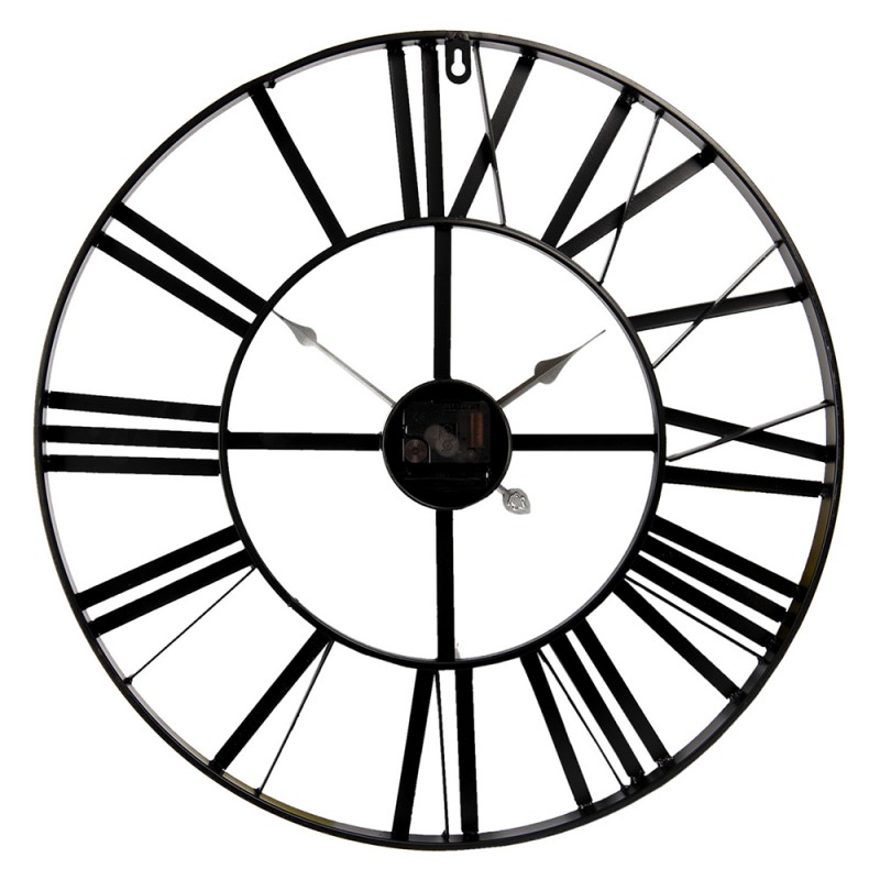 Clayre & Eef Clock Ø 50 cm Black Metal
