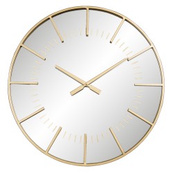 Clayre & Eef Clock Ø 60 cm Golden color Wood Metal