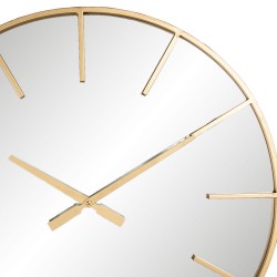 Clayre & Eef Clock Ø 60 cm Golden color Wood Metal