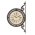 Clayre & Eef Wall Clock 34x59 cm Brown Wood Metal Round