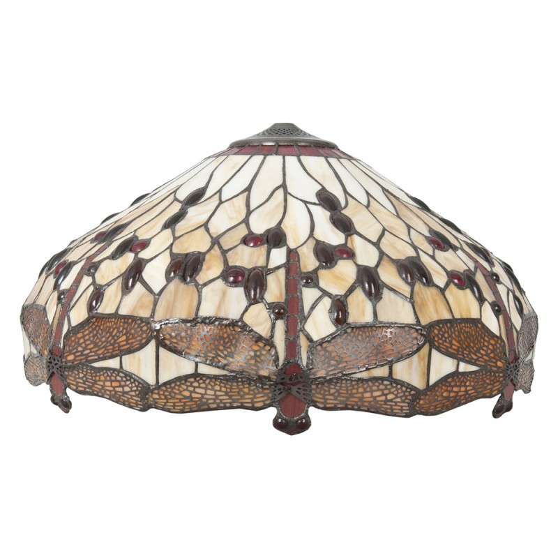 2LumiLamp Lampshade Tiffany 5LL-1102 Ø 49*28 cm Brown Beige Glass Dragonfly