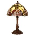 LumiLamp Lampe de table Tiffany Ø 22x32 cm Jaune Vert Verre Fleurs