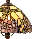 2LumiLamp Tiffany Tafellamp 5LL-1103 Ø 22*32 cm E14/max 1*40W Geel Groen Roze Glas in lood Bloemen Tiffany Bureaulamp