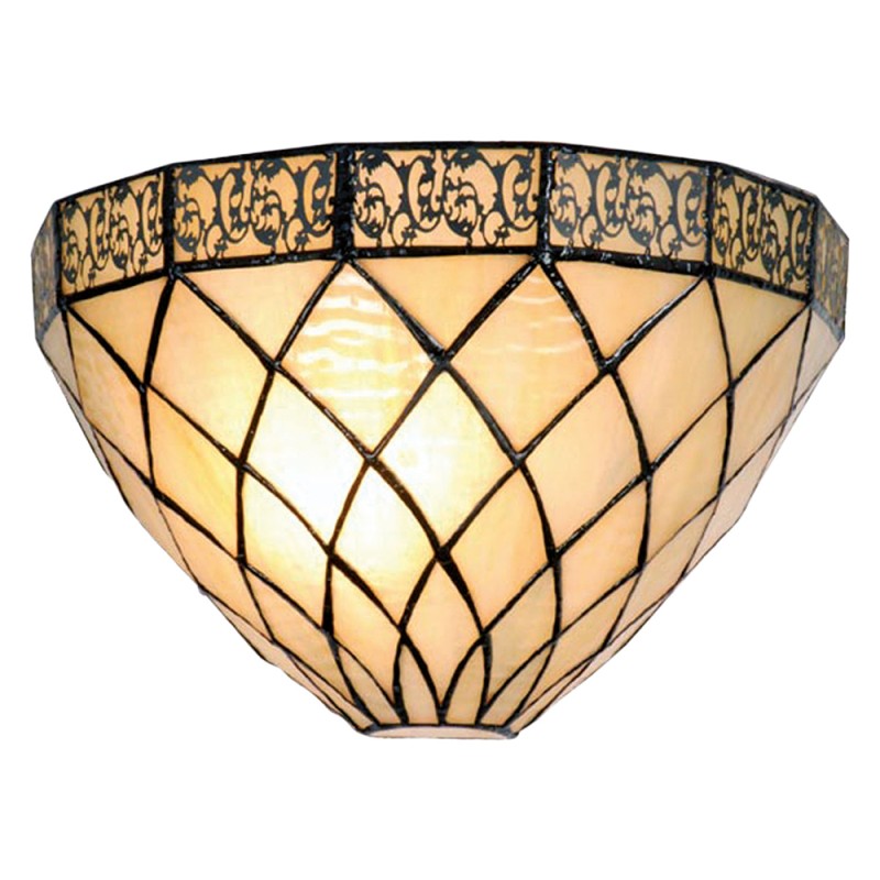 LumiLamp Lampada da parete Tiffany 30x15x20 cm Beige Marrone  Metallo Vetro