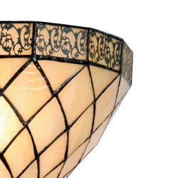 LumiLamp Wandlamp Tiffany 5LL-1138 30*15*20 cm Beige Bruin Metaal Glas Muurlamp Sfeerlamp