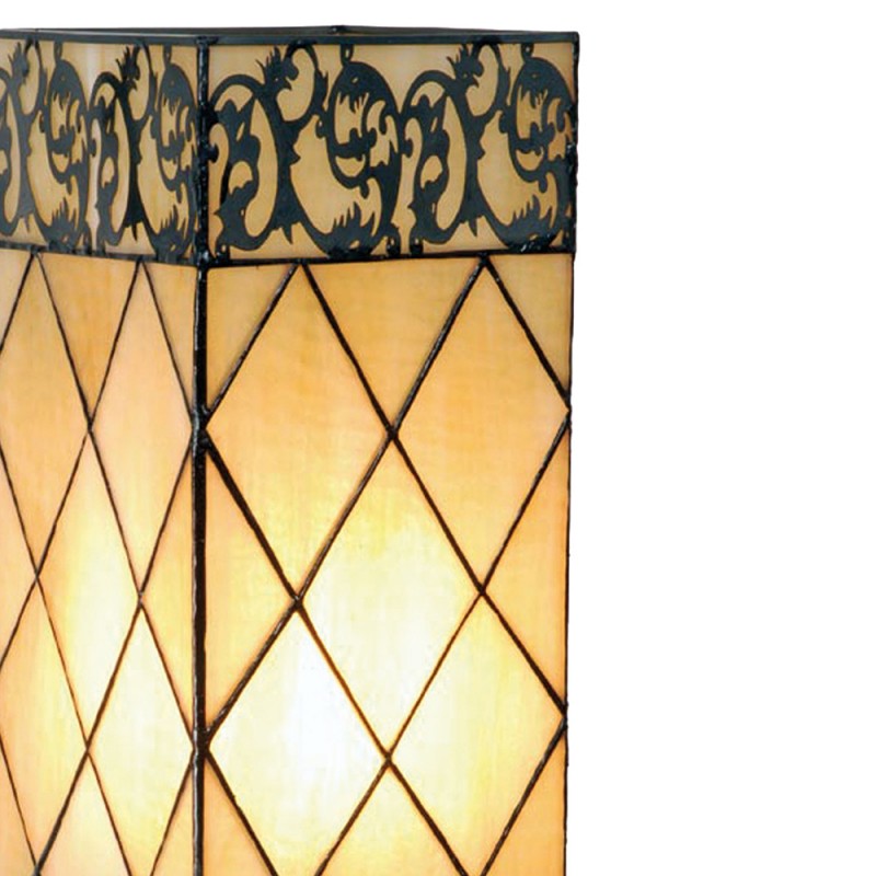 2LumiLamp Lampada parete Tiffany 18*18*45 cm E27/max 1*40W Beige, Marrone  Vetro Colorato