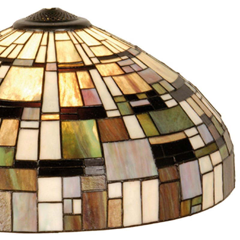 LumiLamp Lampenschirm Tiffany Ø 50x27 cm Beige Grün Glas Dreieck
