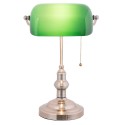 LumiLamp Lampe de bureau Lampe de banquier 27x17x41 cm  Vert Métal Verre