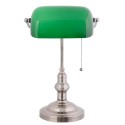 LumiLamp Lampe de bureau Lampe de banquier 27x17x41 cm  Vert Métal Verre